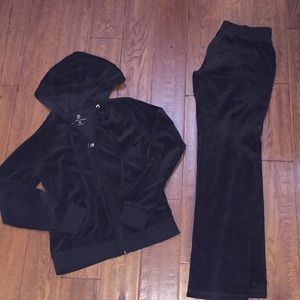 Velour pants and jacket set
